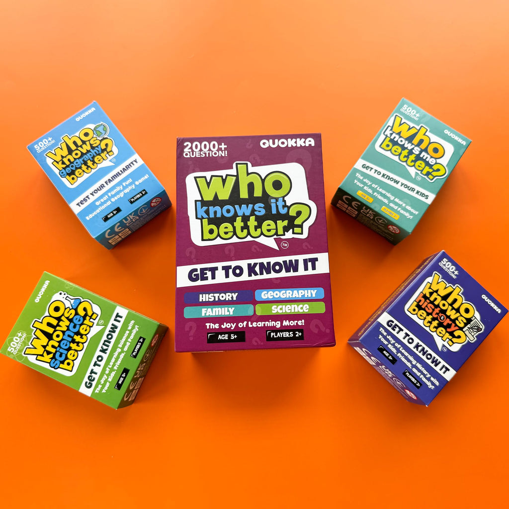 QUOKKA Who Knows Geography Better – 500+ Geography Trivia Cards for Family Game Night, Ages 8+