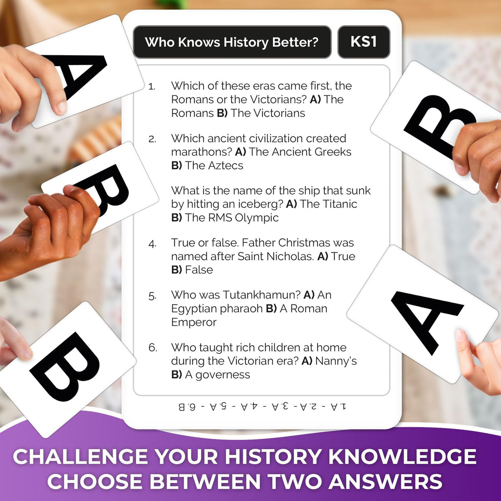 QUOKKA Who Knows History Better – 500+ Trivia Card Game for Kids 8-12 & Adults – Educational Family Game Night Fun