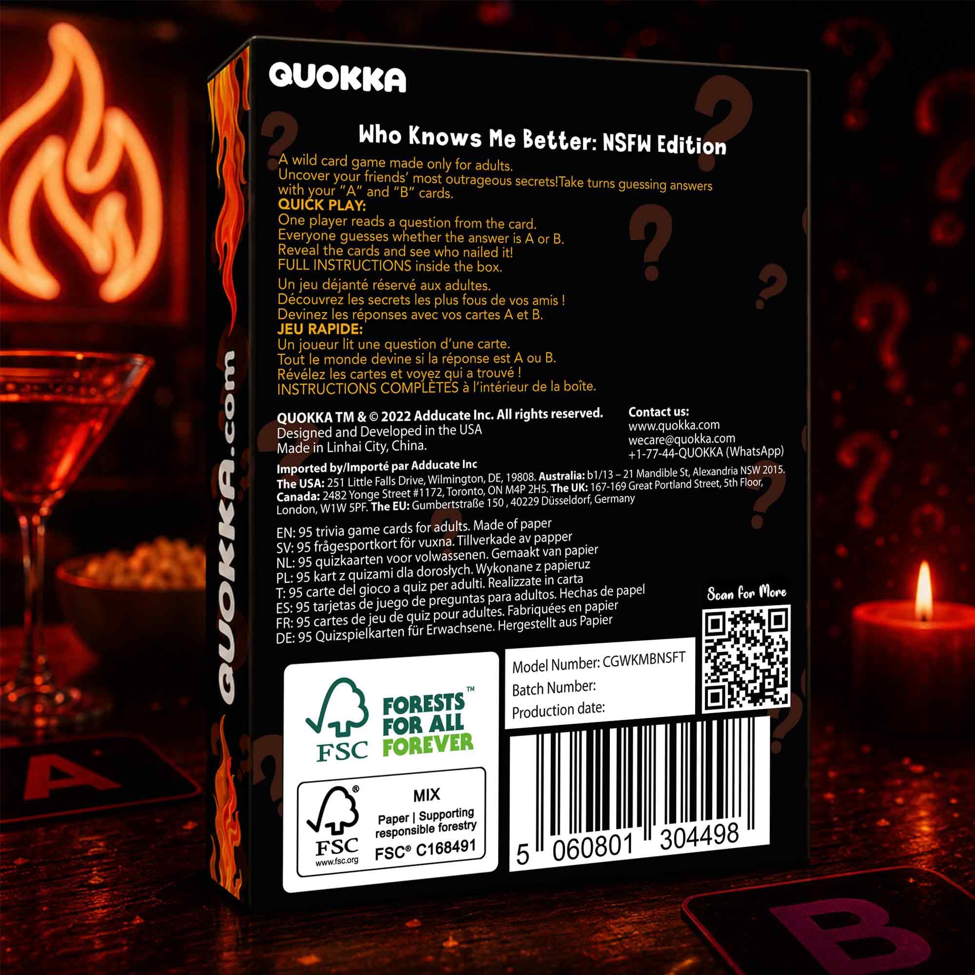 QUOKKA Who Knows Me Better NSFW Card Game – 500+ Questions for Adults 18+