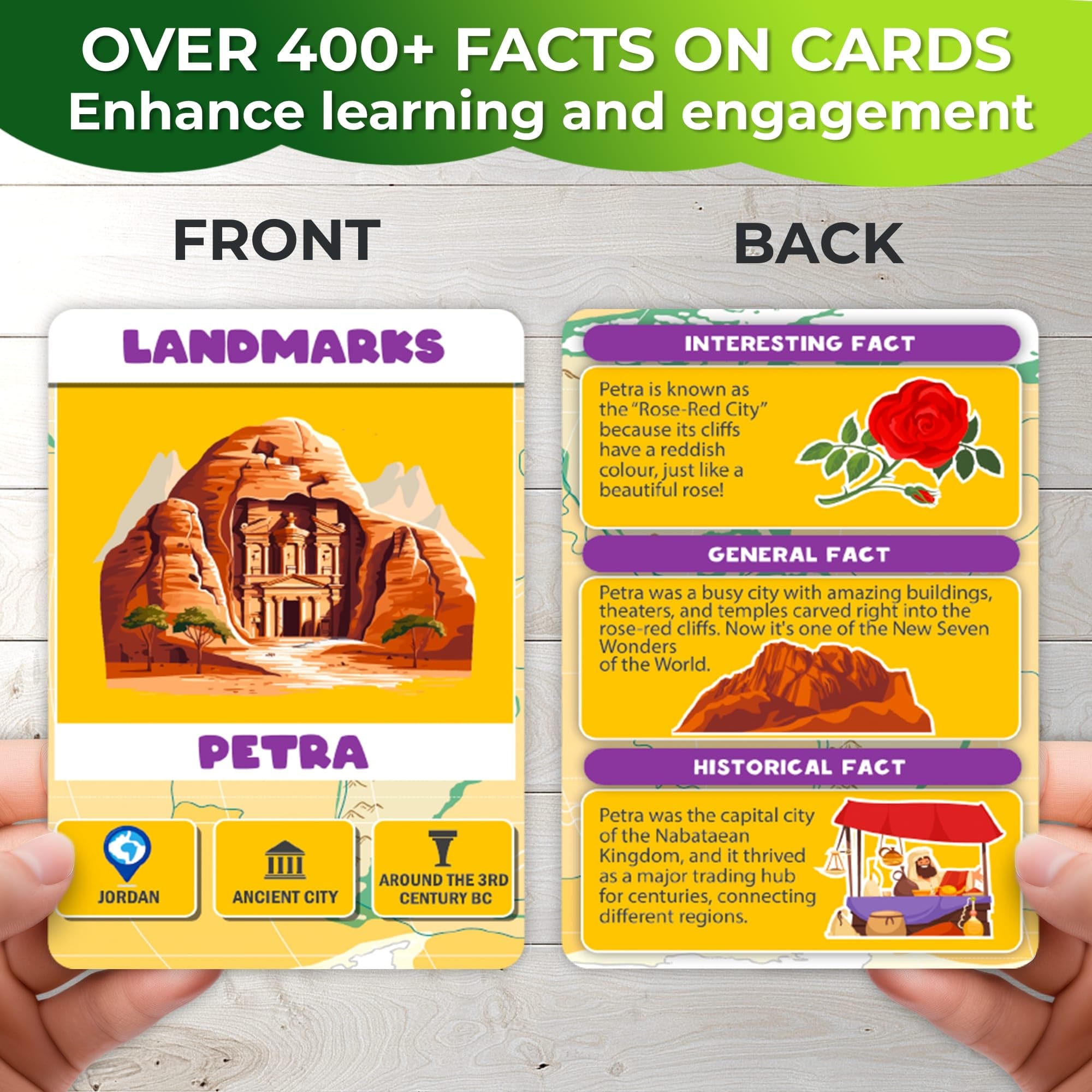 QUOKKA World Map Floor Puzzle – 70 Continent-Shaped Pieces with 50 Fact Cards (400+ Facts)