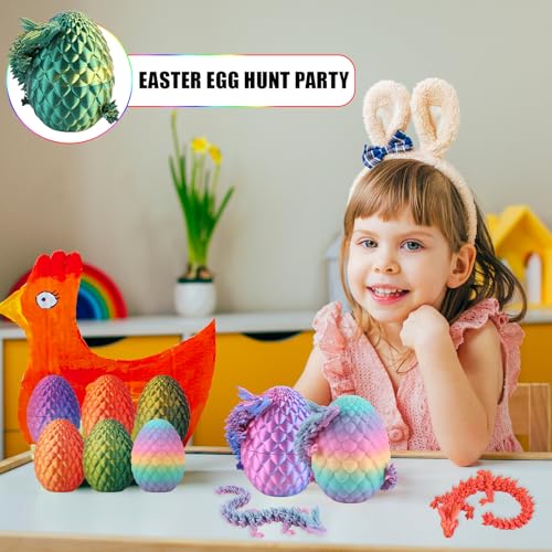 Qxbuhe 12-Inch 3D Printed Articulated Dragon Fidget Toy – Mystery Crystal Design, Black Red, PLA Plastic Desk Decor for Adults & Kids