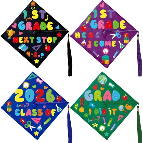 Qyeahkj 24-Piece Graduation Cap Topper Sticker Kit for Kindergarten DIY Crafts