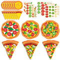 Qyeahkj 30-Piece Pizza Sticker Craft Kit – DIY Topping Stickers for Party Favors and Classroom Activities