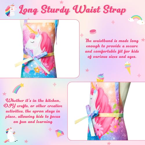 R HORSE Magic Horse Kids Apron & Chef Hat Set - Adjustable Waterproof Polyester for Cooking, Baking, Painting, and Role Play