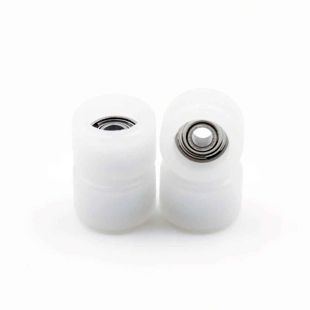 RACOFSB 65D Urethane Fingerboard Wheels Pro Mini Shape (White) – 5.5x4.2mm with ABEC7 Bearings