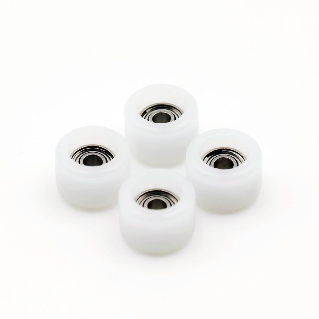 RACOFSB 65D Urethane Fingerboard Wheels Pro Mini Shape (White) – 5.5x4.2mm with ABEC7 Bearings