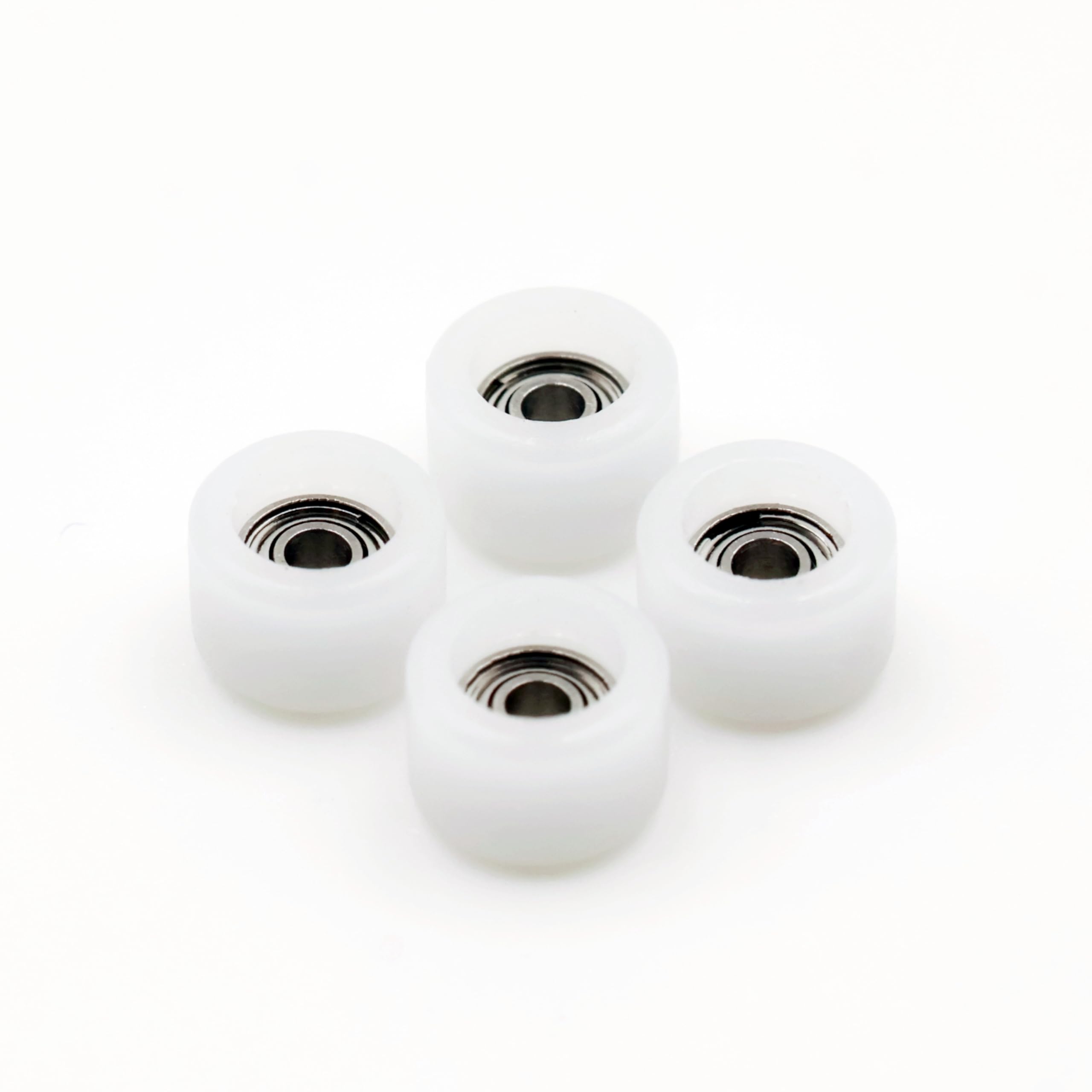 RACOFSB 65D Urethane Fingerboard Wheels Pro Mini Shape (White) – 5.5x4.2mm with ABEC7 Bearings