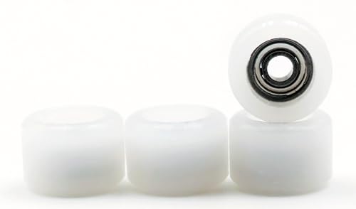 RACOFSB 65D Urethane Fingerboard Wheels Pro Mini Shape (White) – 5.5x4.2mm with ABEC7 Bearings