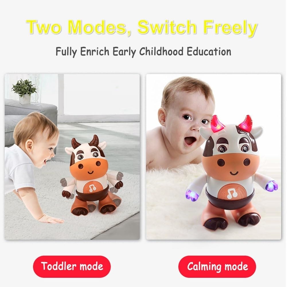 rafonie Dance Cow Light Up Toy: Musical Dancing Cow for Toddlers, Interactive Walking Toy with Lights & Sounds