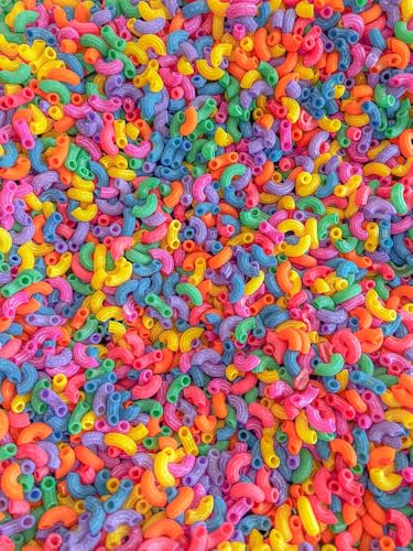 Rainbow Elbow Pasta Sensory Bin Filler – 2 Cups, Non-Toxic, Made in USA