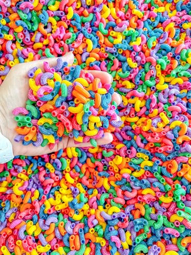 Rainbow Elbow Pasta Sensory Bin Filler – 2 Cups, Non-Toxic, Made in USA