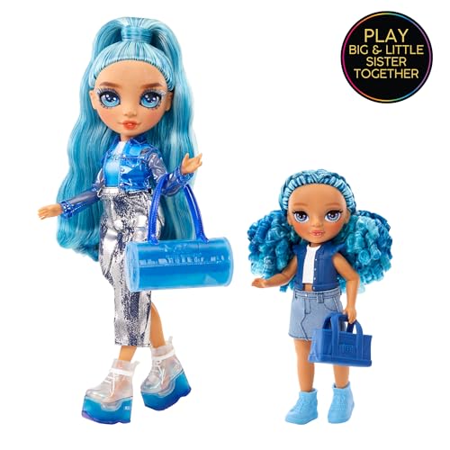 Rainbow High Littles Sapphire Bradshaw Blue 5.5" Posable Doll with Purse and Yeti Pet