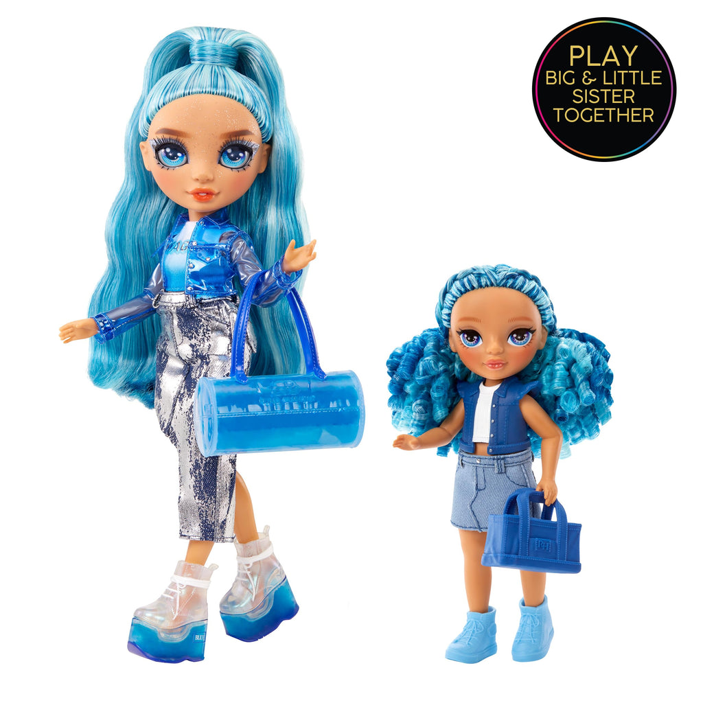 Rainbow High Littles Sapphire Bradshaw Blue 5.5" Posable Doll with Purse and Yeti Pet