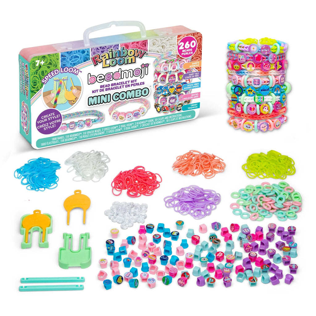 Rainbow Loom Beadmoji Mini Combo: Create Custom Bracelets with 1800 Bands & Themed Beads, Ages 7+