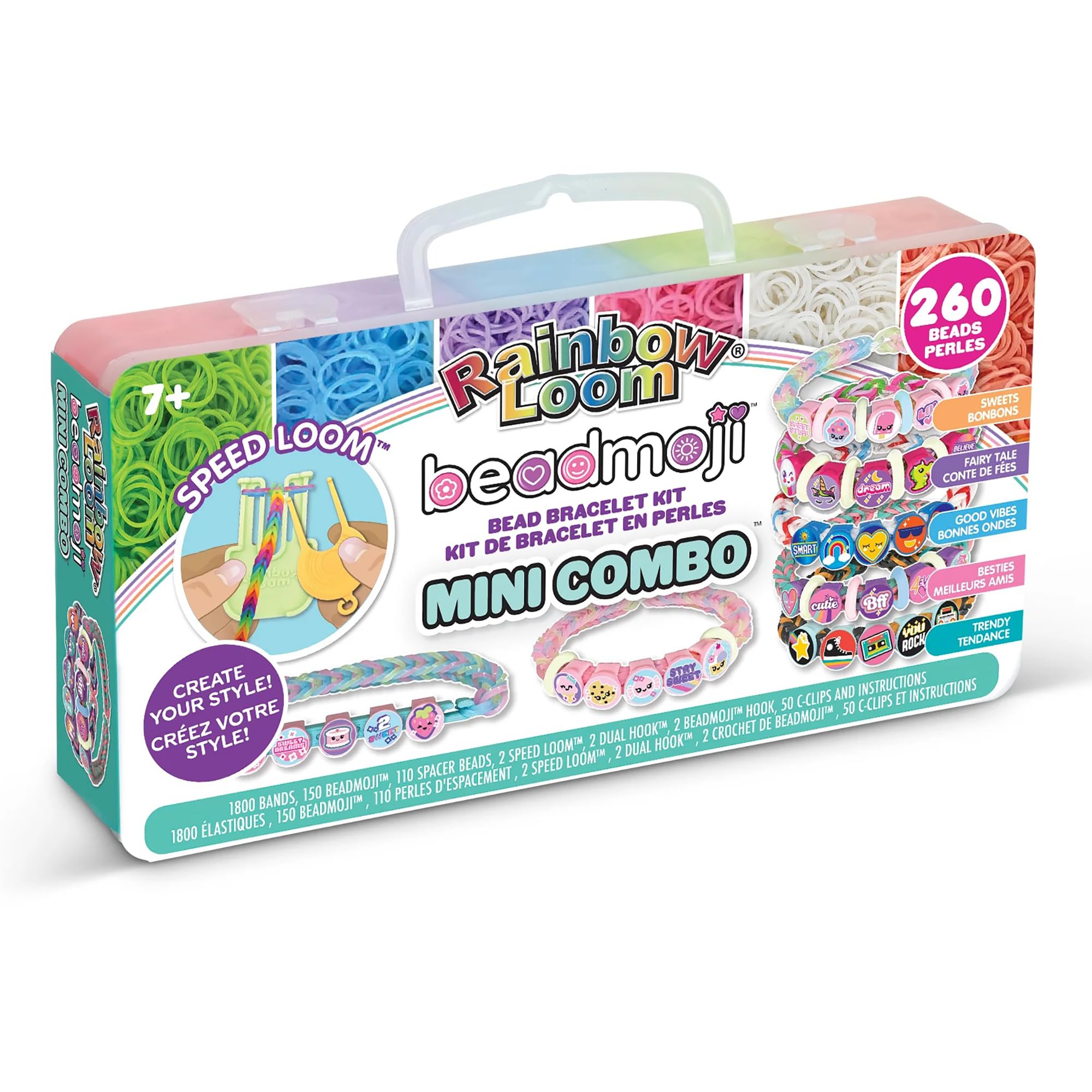 Rainbow Loom Beadmoji Mini Combo: Create Custom Bracelets with 1800 Bands & Themed Beads, Ages 7+