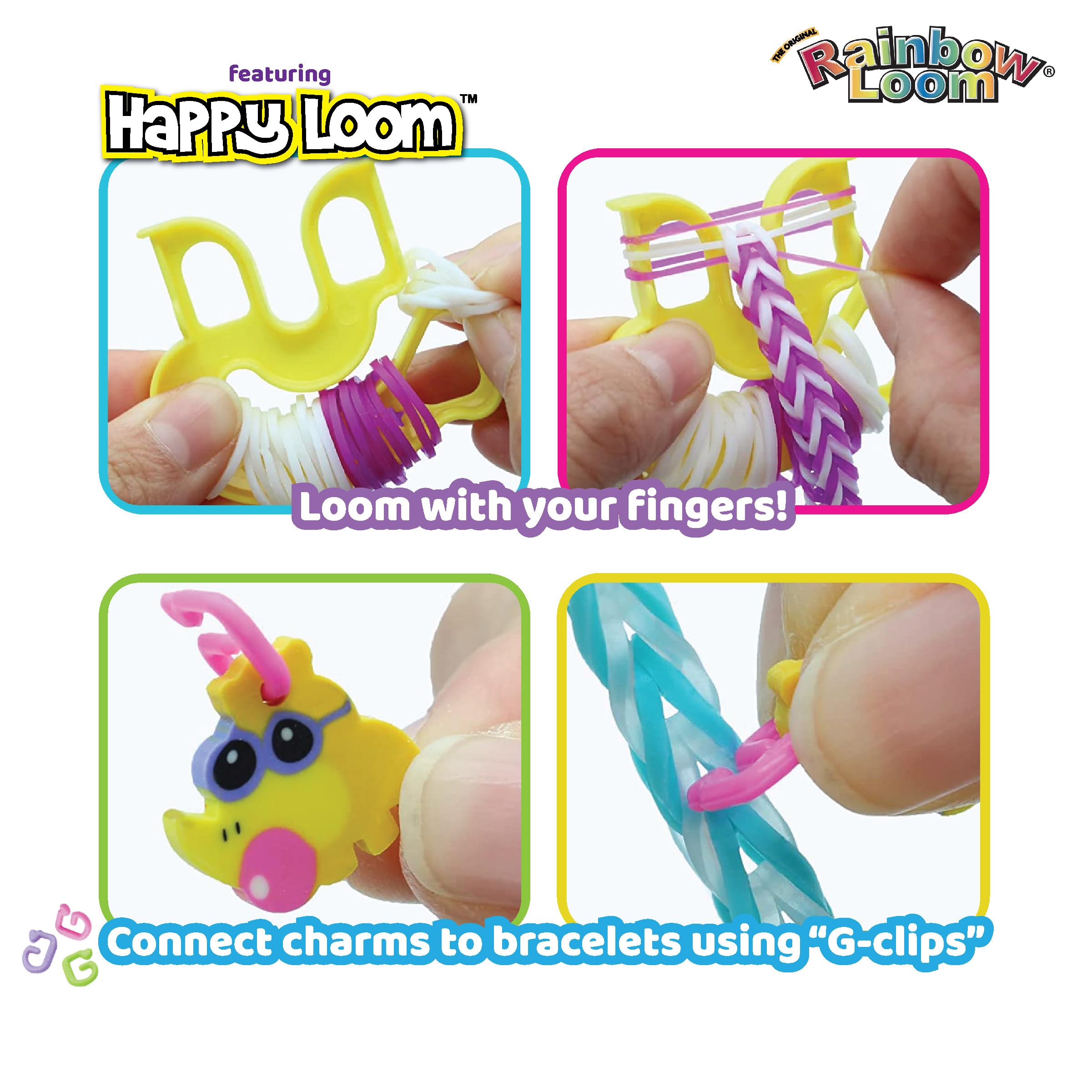 Rainbow Loom Loomi-Pals Mini Set: 60 Assorted Charms, Happy Loom, 2100 Bands in Portable Case – Ages 7+