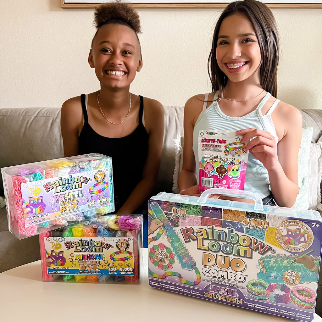 Rainbow Loom Treasure Box Neon Edition – 8,000 Neon Bands, 2 Happy Looms, Craft Kit for Ages 7+