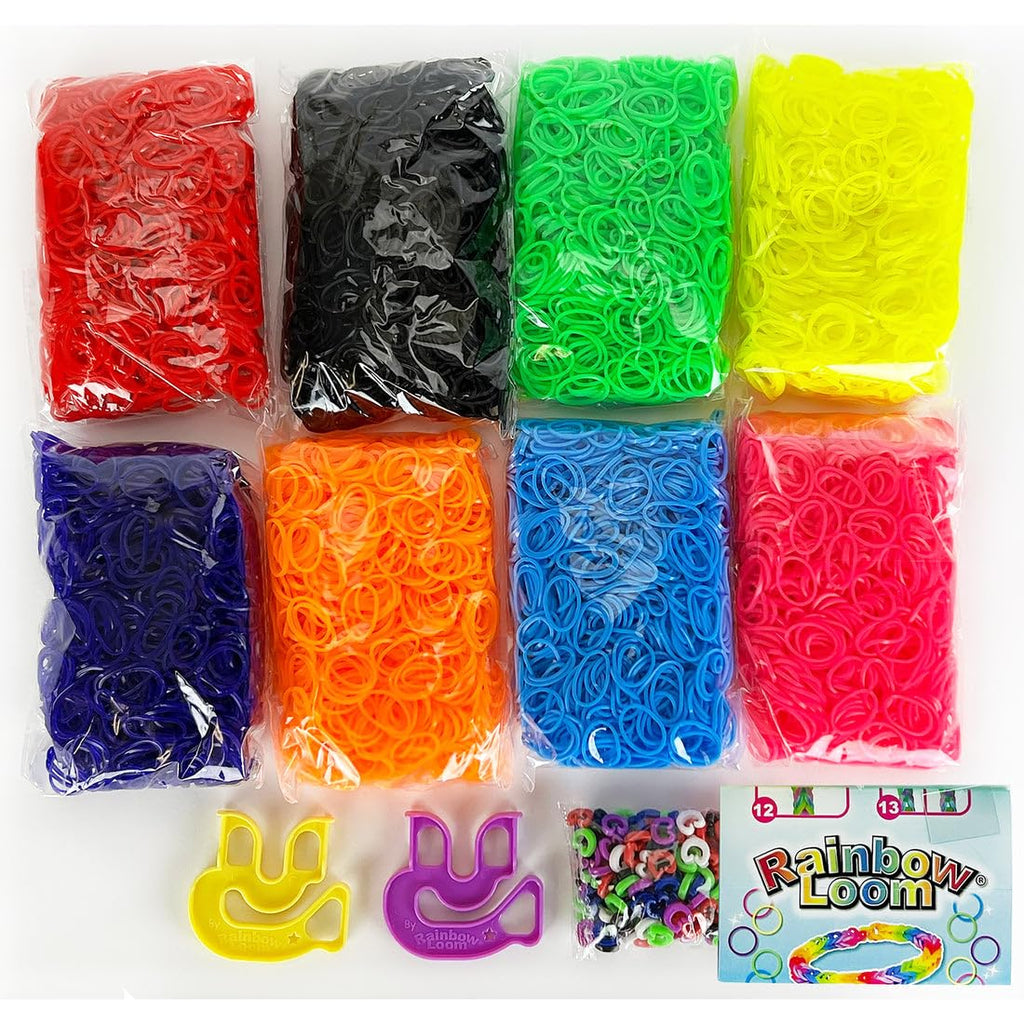 Rainbow Loom Treasure Box Neon Edition – 8,000 Neon Bands, 2 Happy Looms, Craft Kit for Ages 7+