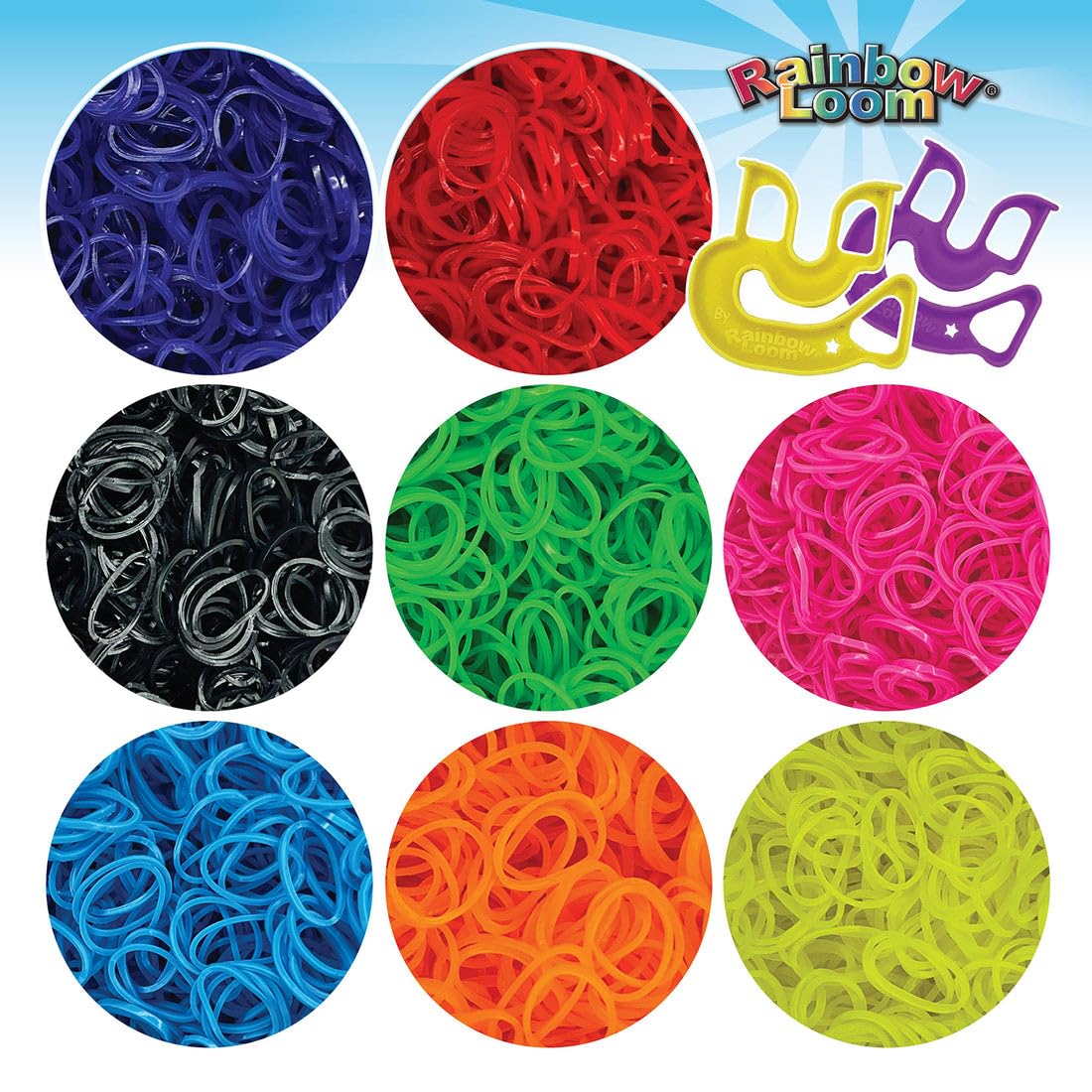 Rainbow Loom Treasure Box Neon Edition – 8,000 Neon Bands, 2 Happy Looms, Craft Kit for Ages 7+