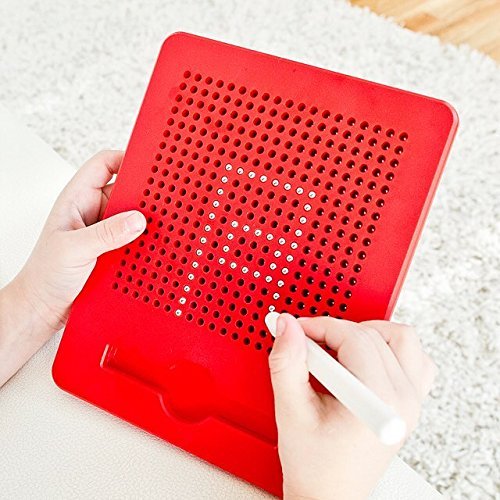 RAINBOW TOYFROG Magnetic Drawing Board – Push-Peel Bead Doodle Board for Kids Ages 4-8, Travel-Friendly