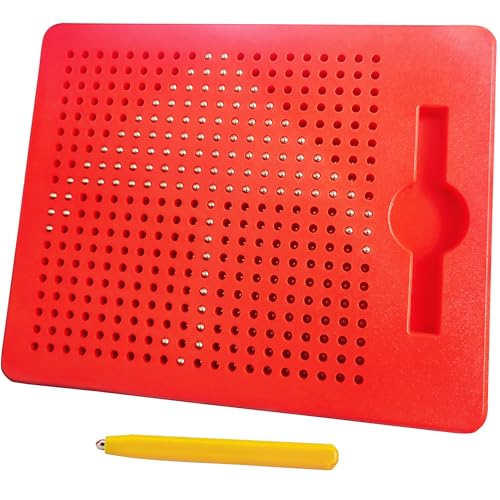 RAINBOW TOYFROG Magnetic Drawing Board – Push-Peel Bead Doodle Board for Kids Ages 4-8, Travel-Friendly