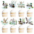 Rakuto 40-Piece Mallard Duck Baby Shower Cupcake Toppers - Wild Duck Themed Party Decorations for It's a Boy