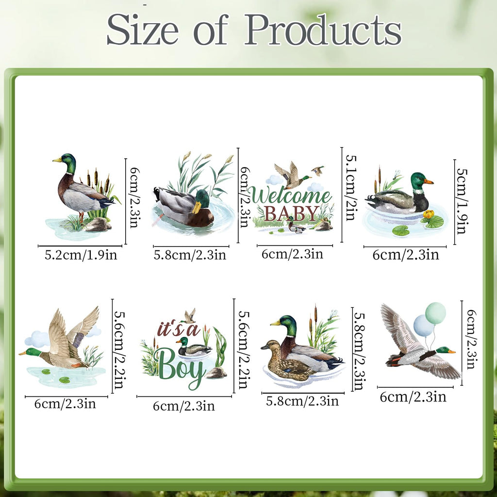 Rakuto 40-Piece Mallard Duck Baby Shower Cupcake Toppers - Wild Duck Themed Party Decorations for It's a Boy
