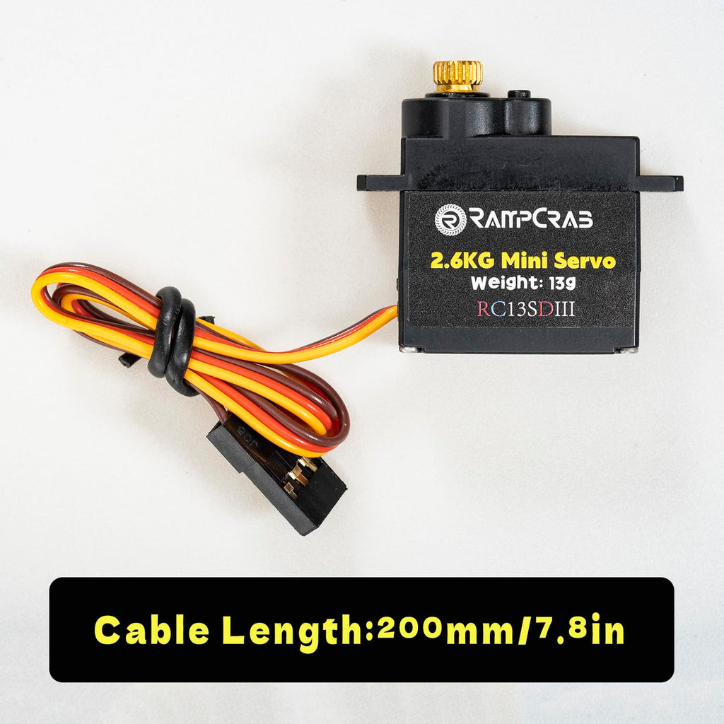 RampCrab 2.6Kg Digital Steering Servo with Aluminum Servo Horn for SCX24 and AX24 RC Crawlers