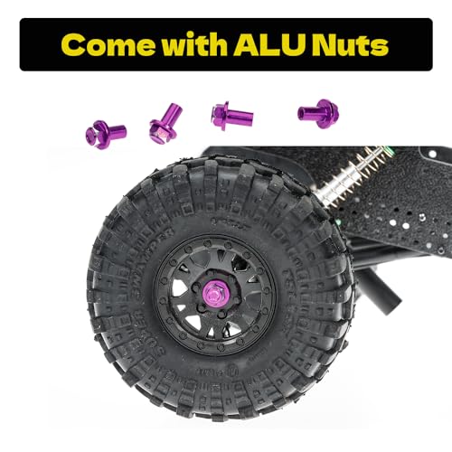 RampCrab Brass Hex Wheel Hub Extensions +5mm for SCX24 & AX24 (Purple)