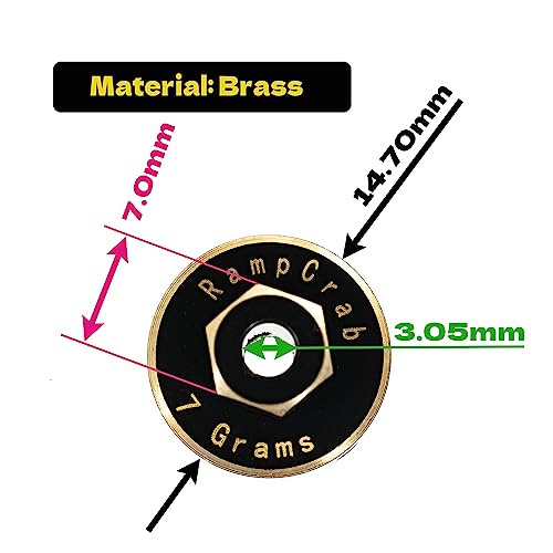 RampCrab Brass Hex Wheel Hub Extensions +5mm for SCX24 & AX24 (Purple)