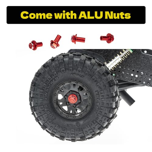 RampCrab Brass Hex Wheel Hub Extensions +5mm for SCX24 AX24 RC Crawler – Red