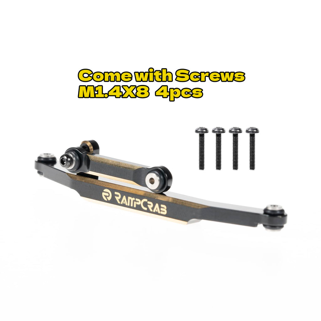 RampCrab Brass Steering Links for SCX24 & AX24 1/24 RC Crawler – Reduce Slop, Improve Precision (Black Coating)