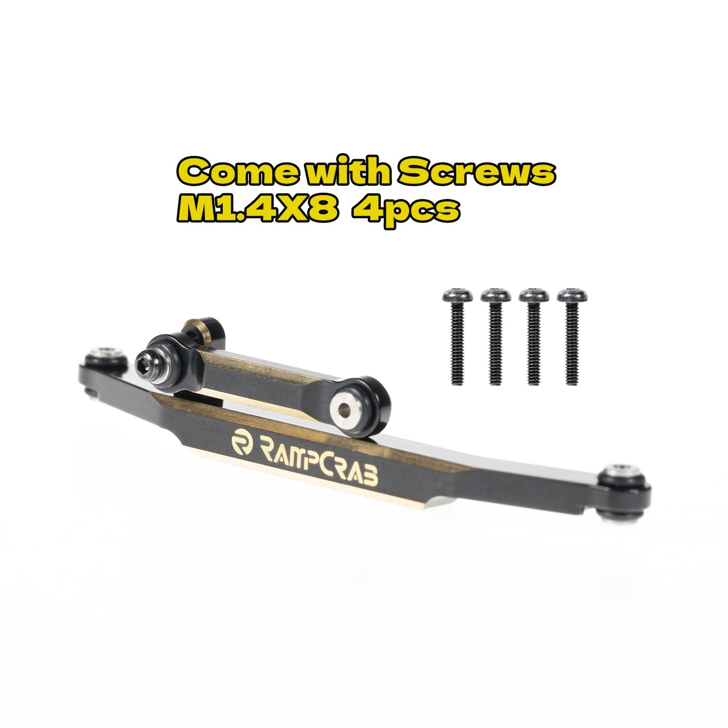 RampCrab Brass Steering Links for SCX24 & AX24 1/24 RC Crawler – Reduce Slop, Improve Precision (Black Coating)