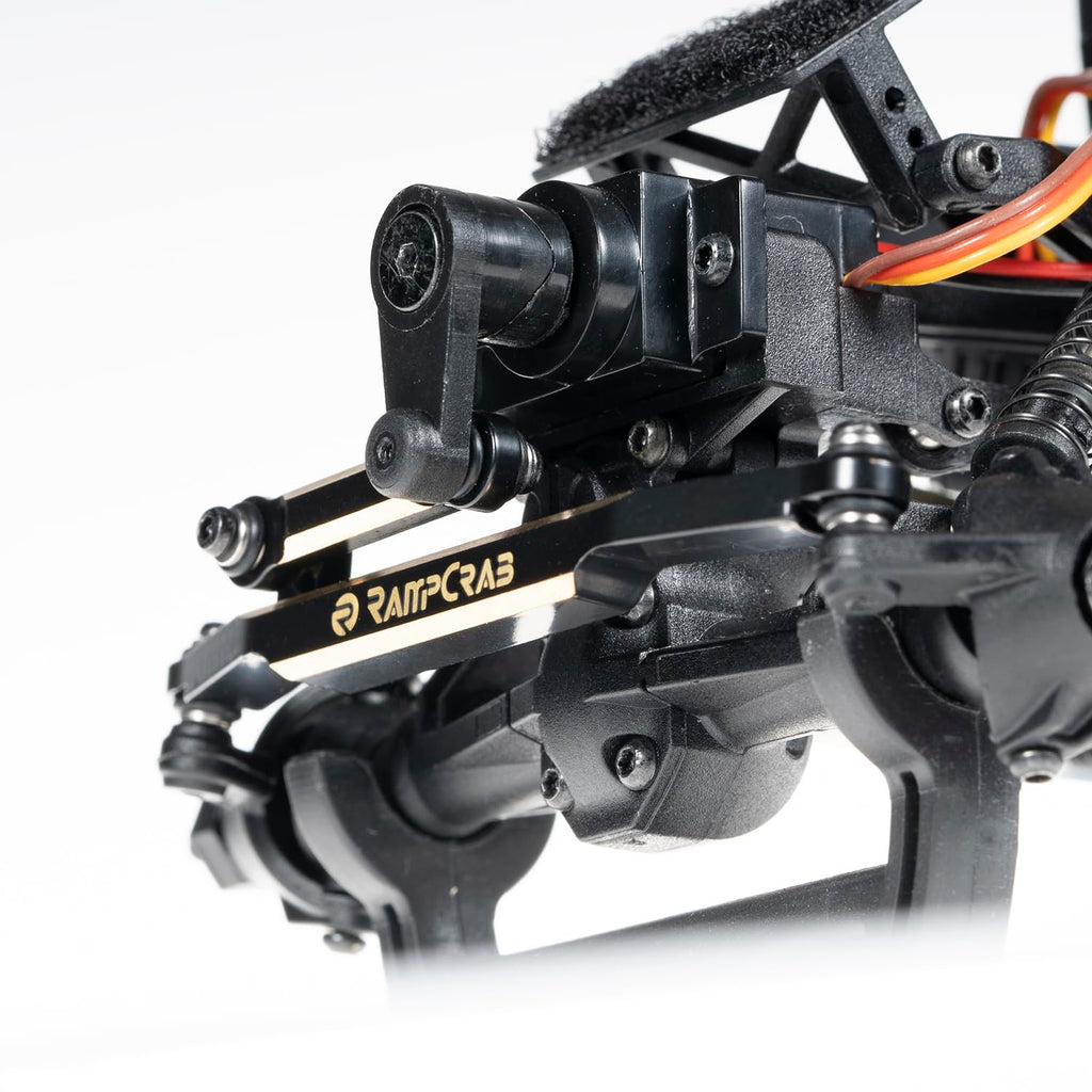 RampCrab Brass Steering Links for SCX24 & AX24 1/24 RC Crawler – Reduce Slop, Improve Precision (Black Coating)