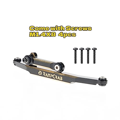 RampCrab Brass Steering Links for SCX24 & AX24 1/24 RC Crawler – Reduce Slop, Improve Precision (Black Coating)