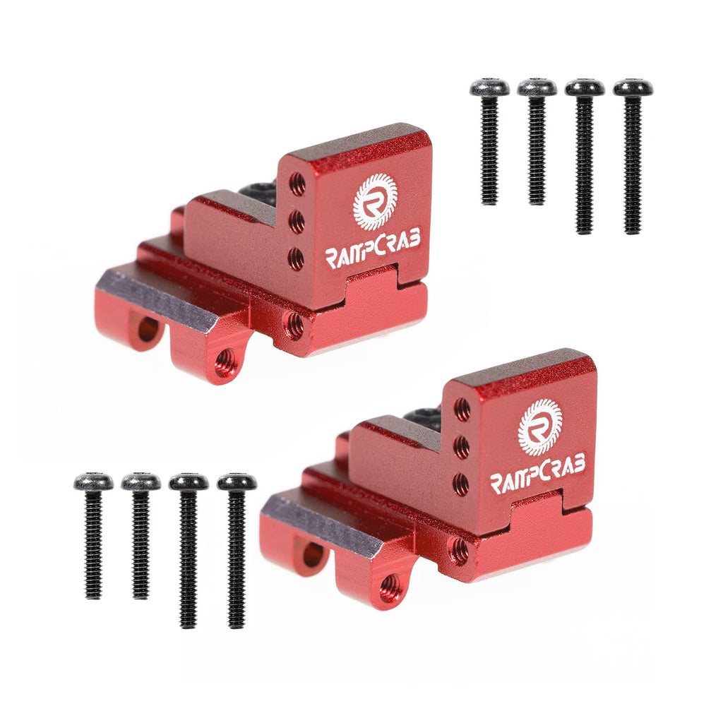 RampCrab Red Aluminum Rear Axle Truss Upper Links Mount for SCX24 and AX24 RC Crawlers (2 Pack)