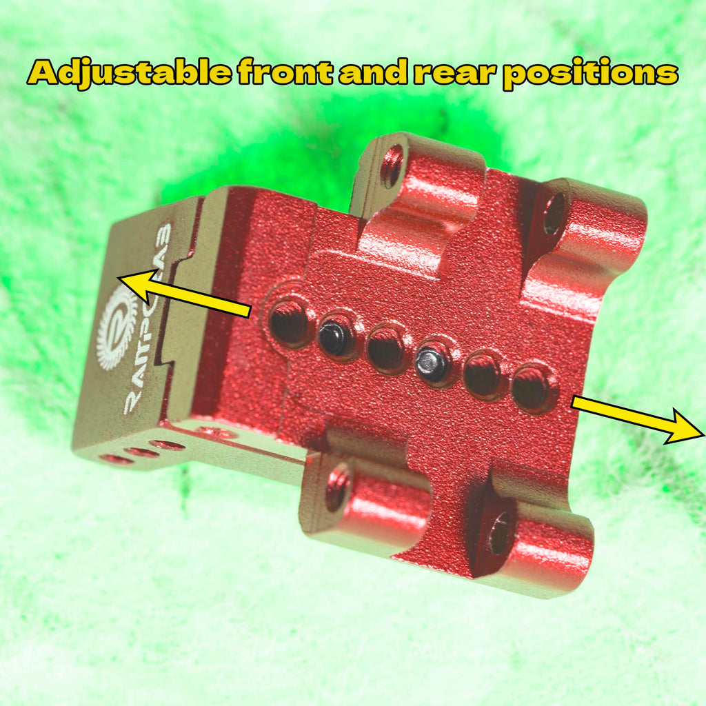 RampCrab Red Aluminum Rear Axle Truss Upper Links Mount for SCX24 and AX24 RC Crawlers (2 Pack)