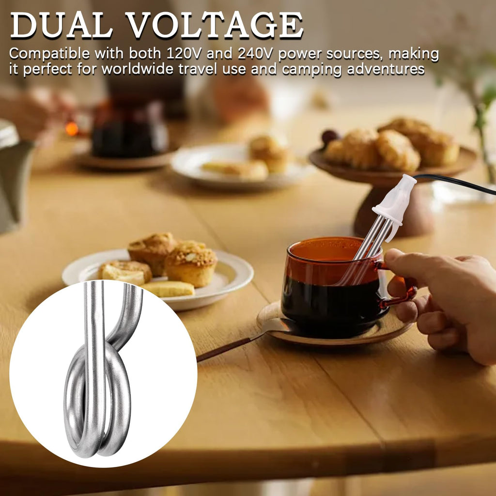 Raneped 300W Dual Voltage Immersion Water Heater – Portable for Travel, Camping, Coffee & Tea