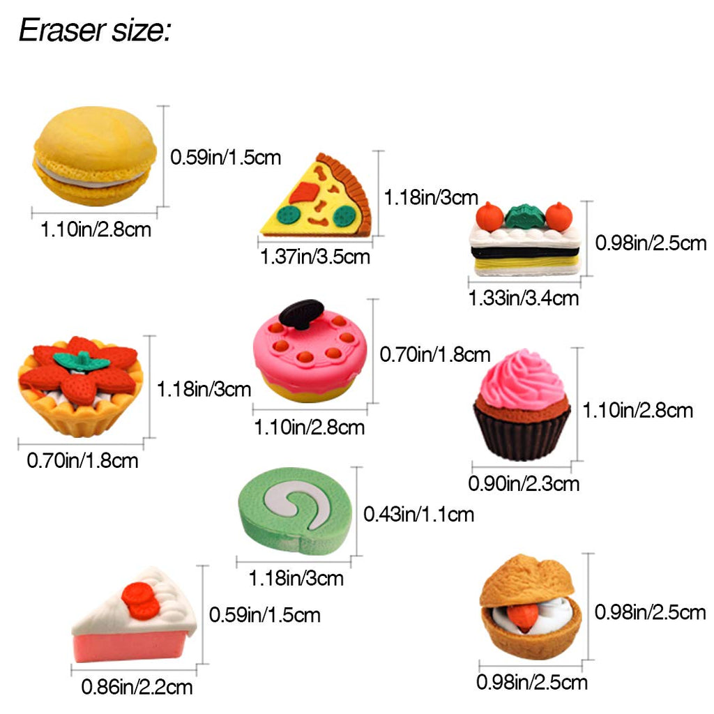 Ranvi 30-Piece Mini Cake Erasers – Puzzle Toys for Party Prizes and School Supplies