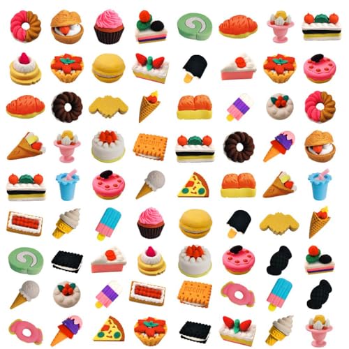 Ranvi 30-Piece Mini Cake Erasers – Puzzle Toys for Party Prizes and School Supplies