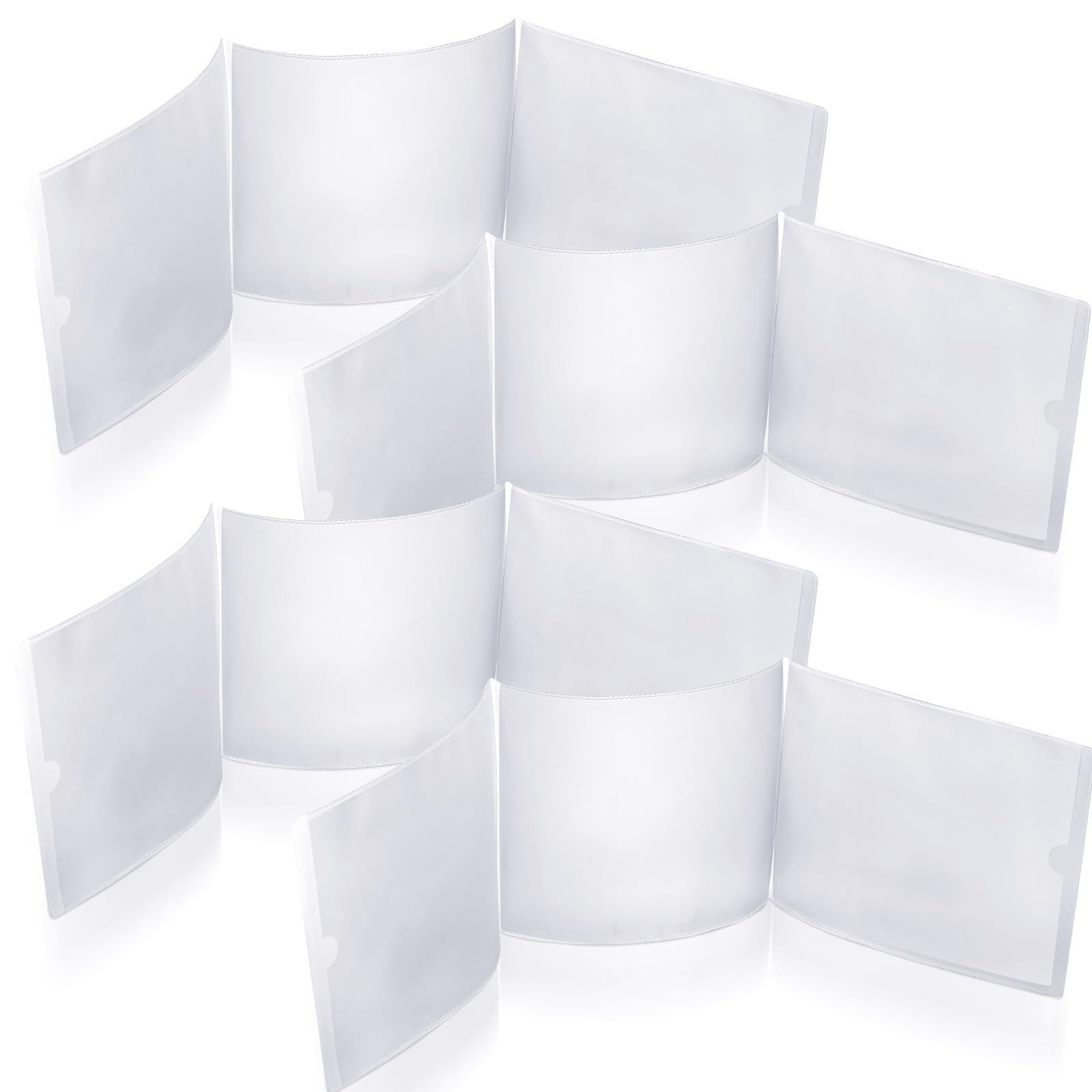 RattanView 8 Pack Clear PVC Mahjong Scorecard Protector Sleeves (6.3 x 5.2 inches) – Large Print Size, Foldable, Waterproof