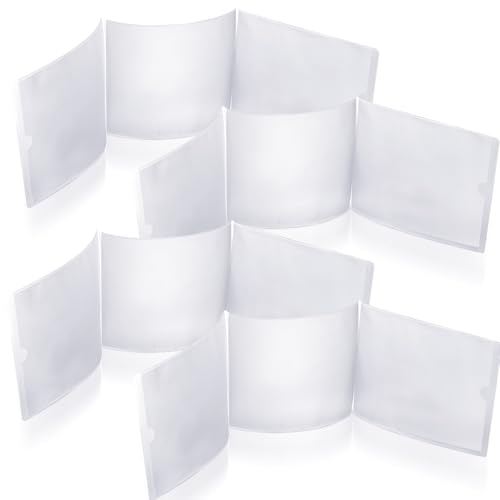RattanView 8 Pack Clear PVC Mahjong Scorecard Protector Sleeves (6.3 x 5.2 inches) – Large Print Size, Foldable, Waterproof