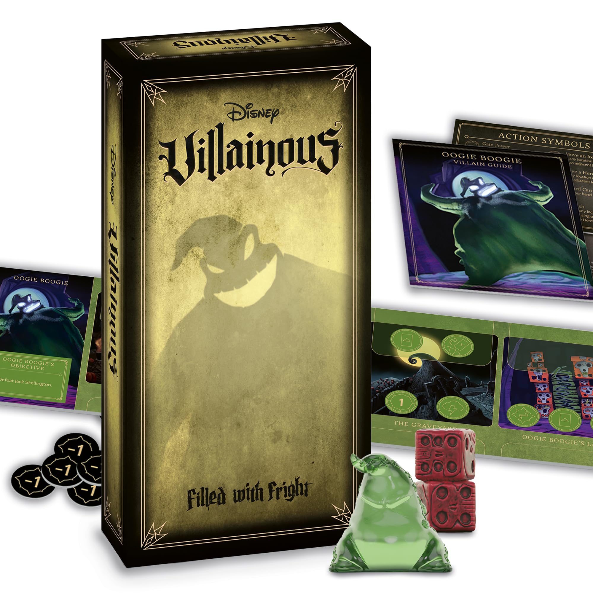 Ravensburger Disney Villainous Filled with Fright – Oogie Boogie Expansion Strategy Game for Ages 10+