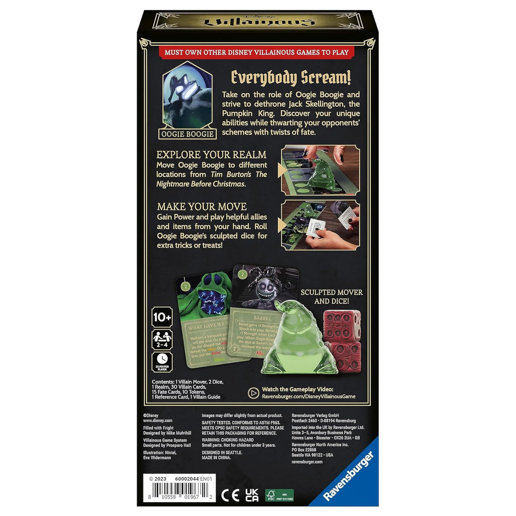 Ravensburger Disney Villainous Filled with Fright – Oogie Boogie Expansion Strategy Game for Ages 10+