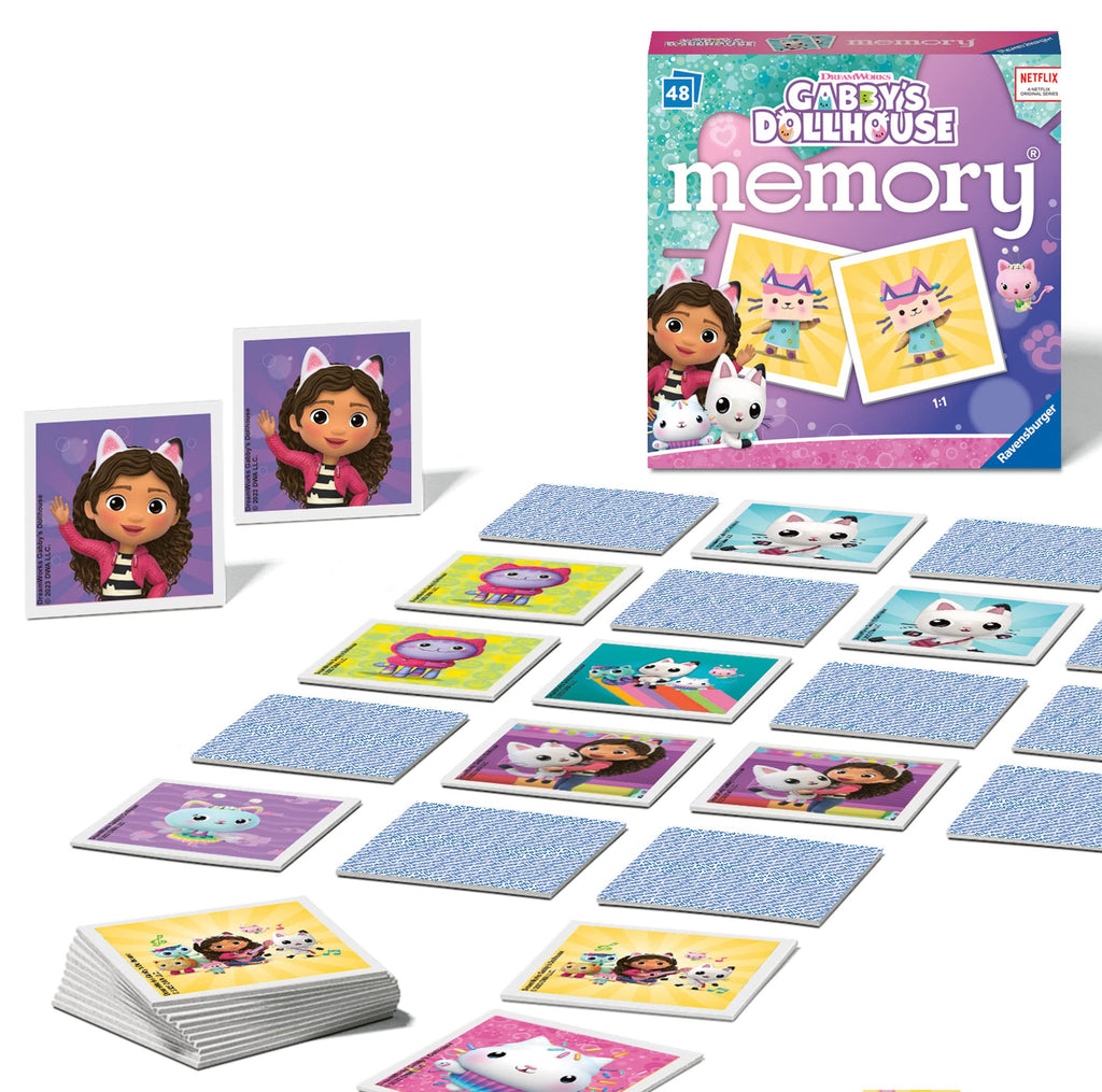 Ravensburger Gabby's Dollhouse Mini Memory Game – 48 Cards, 24 Pairs, Ages 3+