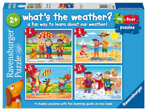 Ravensburger My First Puzzles: What's The Weather? – 4 Progressive Jigsaw Puzzles for Toddlers (6, 8, 10 & 12 Pieces)