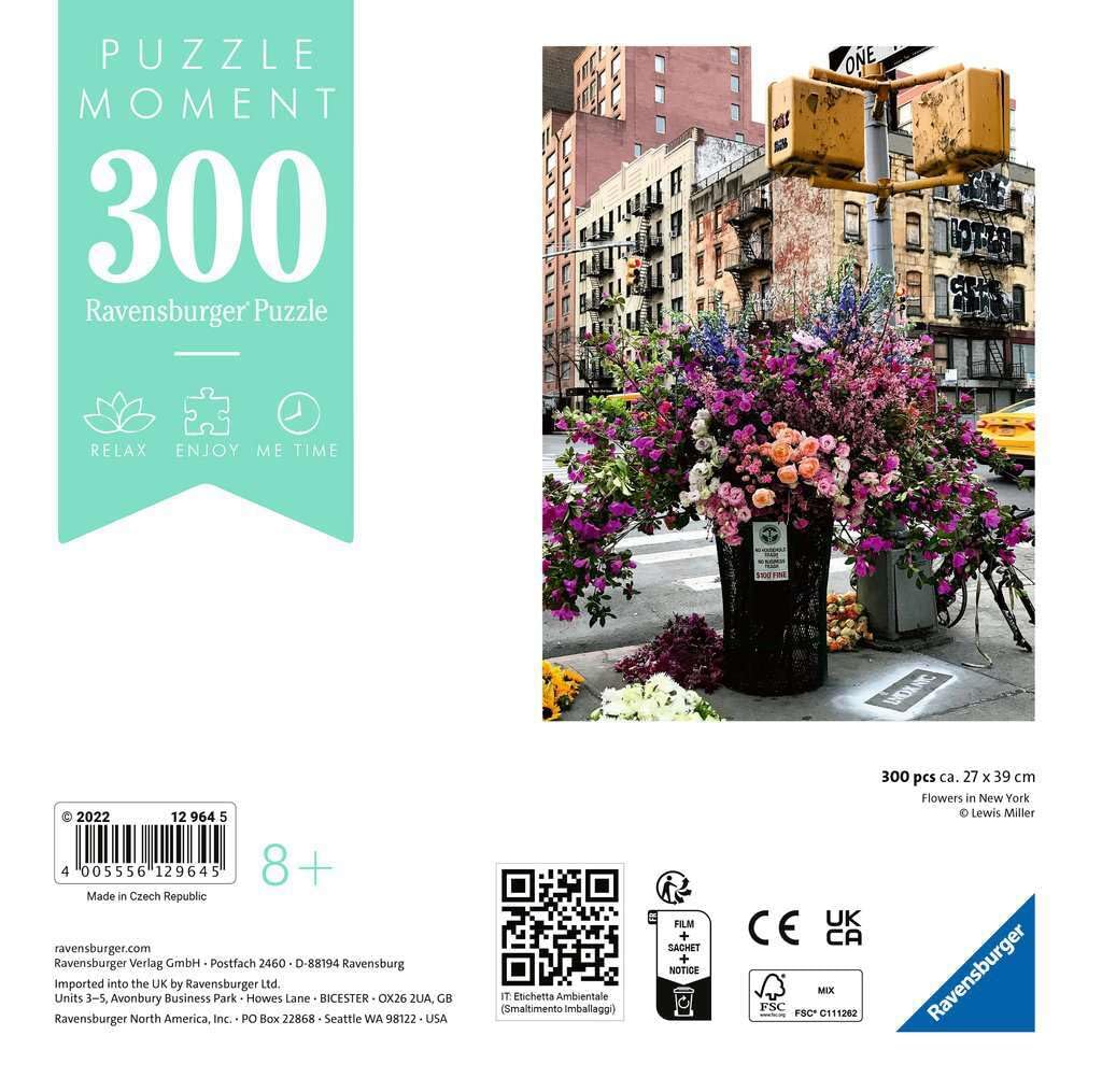 Ravensburger Puzzle Moment: Flowers in New York – 300-Piece Jigsaw for Adults with Softclick Technology
