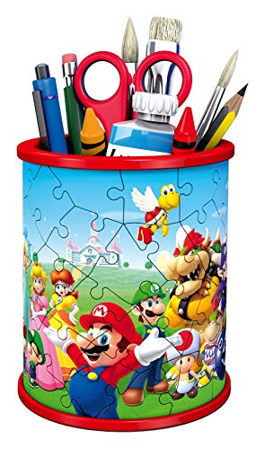 Ravensburger Super Mario Pencil Cup 3D Puzzle - Buildable Desk Organizer with 54 Pieces