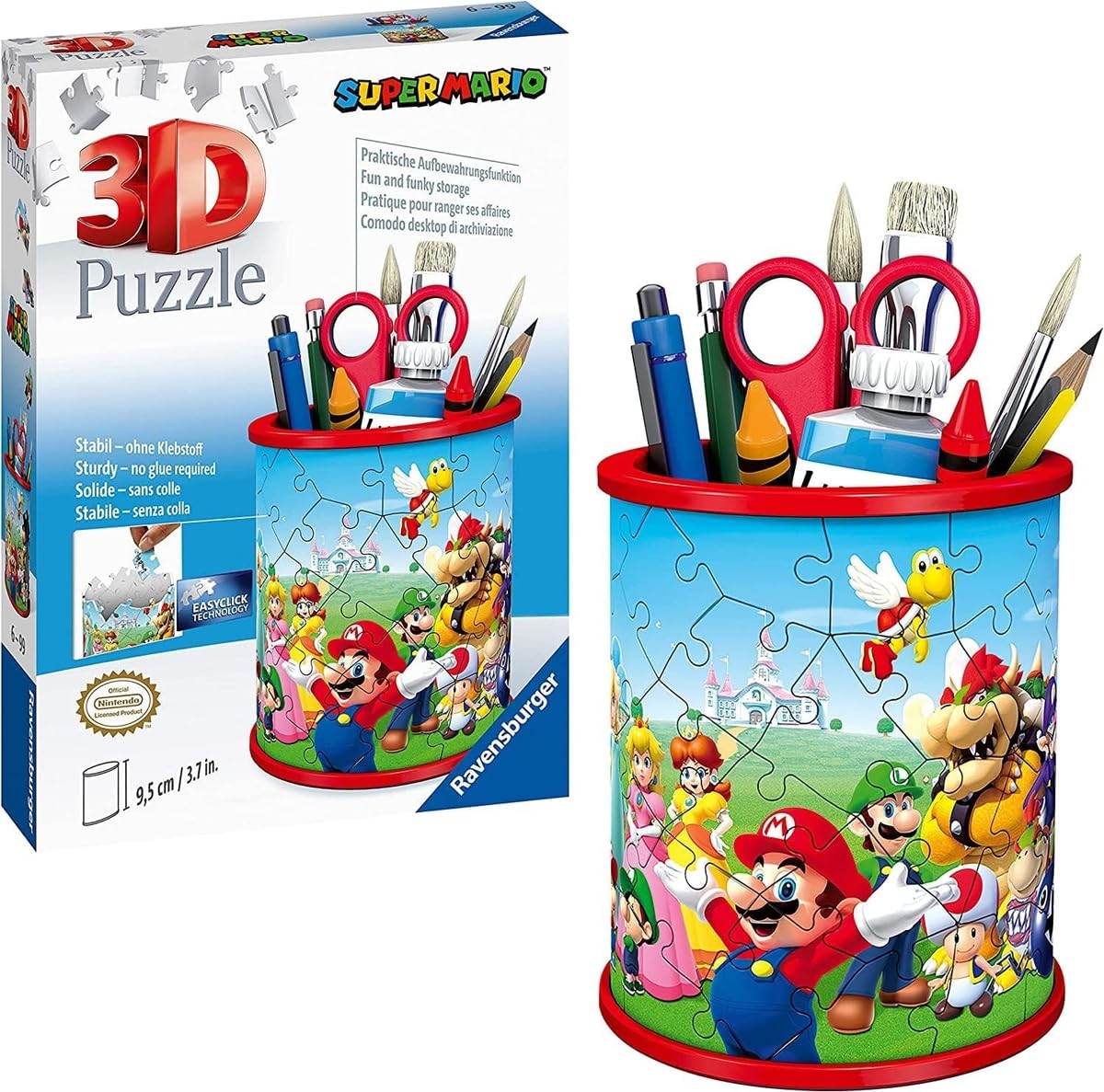 Ravensburger Super Mario Pencil Cup 3D Puzzle - Buildable Desk Organizer with 54 Pieces