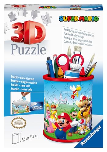 Ravensburger Super Mario Pencil Cup 3D Puzzle - Buildable Desk Organizer with 54 Pieces